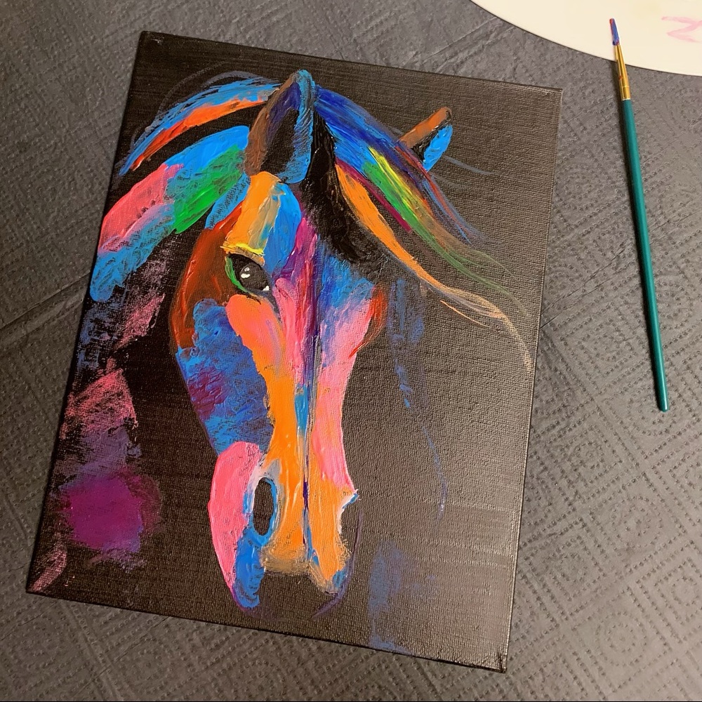 Colorful horse hand painted